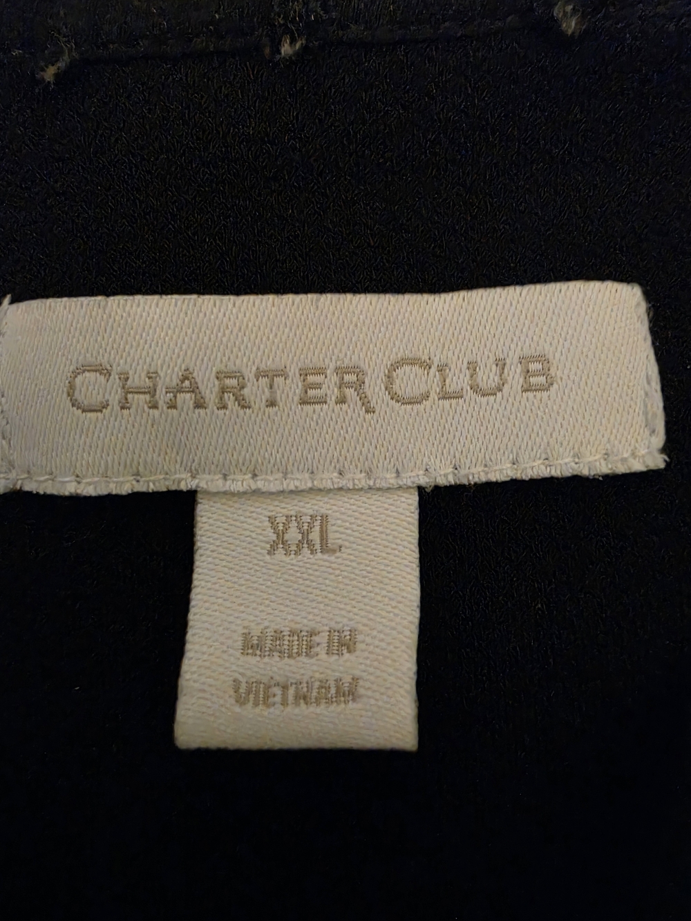 Charter Club Black Top with Dotted Texture Detail - Picture 2 of 4